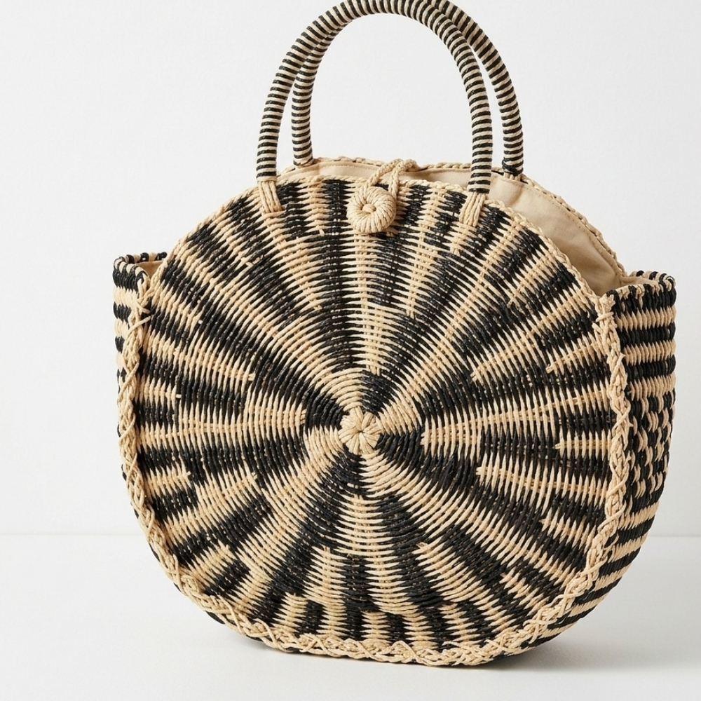 NY & COMPANY Circle, Black & Cream Shoulder Bag New With Tags Vacation Vibes - Picture 2 of 9